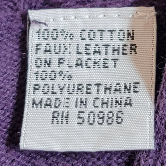 Eight Eight Eight Sweater, Women L, Purple V-Neck w/button, Zipper Pockets, EUC - Picture 5 of 10
